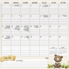DateWorks - 2026 Calendrier Mural Magnétique Familial 16 Mois - 12 po x 12 po - Animaux - Bilingue -Organisationnel/Famille