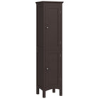 Kleankin - Armoire de salle de bain haute avec étagères réglables - brun foncé-Les armoires fermées organisent soigneusement votre collection d’articles de salle de bain 