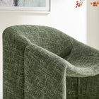 Modway - Vivi Chenille Rembourré Chaise d’accent - Basil-Cadre métallique tubulaire