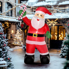 HOMCOM - 8 pieds Noël Vacances Jardin Gonflable Extérieur - Lumière LED - Rouge-Dégonfle rapide pour un rangement facile et utilisation dans l'année à venir 