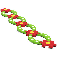Qaba - Barres d’équilibre et pierres de marche pour enfants - vert - ensemble de 13-Conception modulaire unique permettant aux enfants de créer des formes et des parcours d’obstacles sans fin 