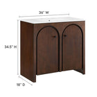Modway - Appia 36" Vanette de salle de bain - Blanc noyer-Découpe de plomberie