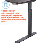 Motionwise - Bureau courbé ergonomique série M3 PRO Motionwise, 30 po x 60 po, électrique assis-debout, double moteurs - Noyer Américain-11
