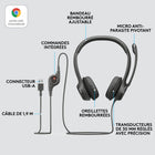 Casque d’écoute USB H390 de Logitech-USB numérique avancé : Bénéficiez d’une clarté sonore supérieure grâce à la simplicité d’une simple connexion USB prête à l’emploi