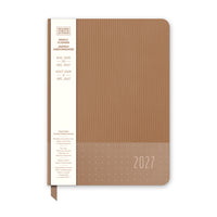 Orange Circle Studio - 2027 Agenda bimatière de taille moyenne - Dots of Chai-  5.6" x 7.6" - Brun - Bilingue-Affiche la référence du mois précédent et du mois suivant