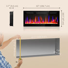 HOMCOM - Cheminée électrique murale 42 po avec mode éco - 1500 W-Profitez d’effets de flammes réalistes avec ou sans chaleur pour une ambiance toute l’année