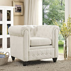 Modway - Earl Tissu rembourré Fauteuil - Beige-Bras roulés serrés
