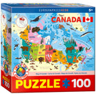 Eurographics - Casse-tête carte illustrée du Canada - 100 pièces-Carton recyclé