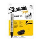 Sharpie - Marqueurs permanents Liquid Tip − Noir − Paquet de 12-Écrit sur n'importe quoi et sèche instantanément avec un fini imperméable