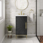 Modway - Awaken 18" Vanette de salle de bain - Blanc Noir-Bassin d’évier en céramique