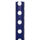 JAM Paper -  Papier cadeau – Papier cadeau à pois – 25 m² – Bleu marine à pois blancs – Rouleau vendu à l'unité-La superficie parfaite pour emballer rapidement et facilement vos cadeaux