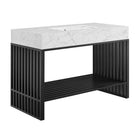 Modway - Gridiron 48" Vanette de salle de bain - Blanc Noir-Vanité de salle de bain moderne