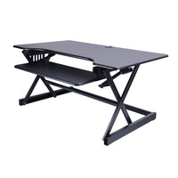 Rocelco – Support de bureau haut de gamme DADR-40 à hauteur réglable, 40 po, avec portée verticale allongée, noir -Support de bureau à hauteur réglable avec portée verticale allongée