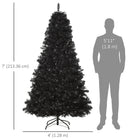 HOMCOM - Arbre de Noël Artificiel 7 Pieds Décoration Maison Ouverture Auto - Noir-1346 branches d'arbres offrent amplement d'espace pour les ornements décoratifs 