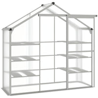 Outsunny - Serre de jardin à entrée libre avec 4 étagères- Cette serre en polycarbonate aide à protéger les plantes des intempéries tout au long de la saison

