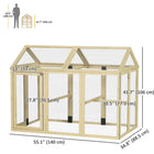 Pawhut - Grand poulailler avec 2 portes et 3 perchoirs pour l’extérieur-Le grillage permet la circulation de l'air, gardant l'espace frais et ventilé 