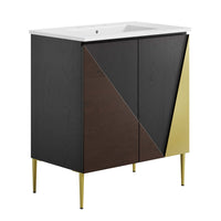 Modway - Alchemist 30" Vanette de salle de bain - Blanc Noir-Vanité de salle de bain moderne