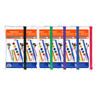 BAZIC Products - Pochette transparente polyvalente à fermeture éclair - Fermetures éclair de couleurs assorties - Paquet de 12-Grande poche claire pour contenir les stylos, les crayons et les accessoires