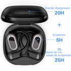 MyBat - Écouteurs Bluetooth Design Lab OpenEar noir et imprimé léopard élégants et confortables pour les modes de vie actifs-Confortable et léger pour un port prolongé pendant les activités