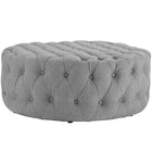 Modway - Amour Tissu rembourré Ottoman - Gris clair-Tissu fin en polyester