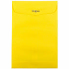 Jam Paper - Enveloppes colorées à fermeture à fermoir Open End, 6 po H x 9 po l, Jaune recyclé, Paquet de 10-Caractéristiques de l'enveloppe : Fabriquée à partir de papier de 28 lb, rabat droit, fermeture à fermoir en caoutchouc et métal, finition papier lisse