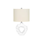 Monarch Specialties - Luminaire - 25 po H Lampe De Table - Résine Crème - Abat-Jour Ivoire / Crème - Moderne-Cette lampe de table moderne et élégante de 24 pouces de hauteur est conçue avec une base en résine crème ondulée attrayante avec une forme irrégulière, surmontée d'un abat-jour rectangle classique en lin ivoire, et finie avec une finition argentée pour un accent unique dans n'importe quel espace de vie