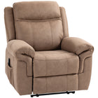 HOMCOM - Fauteuil inclinable manuel avec massage par vibration et poches latérales - brun-2 niveaux d’intensité, 8 modes de massage et minuteries de 5, 30 ou 60 minutes 