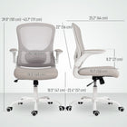 HOMCOM - Chaise de bureau ergonomique avec soutien lombaire - gris-Structure en acier robuste supportant jusqu’à 265 lb (120 kg) pour une utilisation fiable 