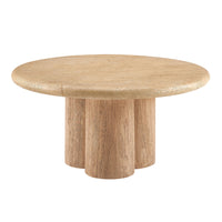 Modway - Tori Rond de 31 pouces Terrasse extérieure Béton Table à manger - Travertin-Construction en béton massif