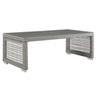 Modway - Aura Rotin Terrasse extérieure Table basse - Gris-Table basse extérieure moderne