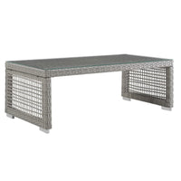 Modway - Aura Rotin Terrasse extérieure Table basse - Gris-Table basse extérieure moderne