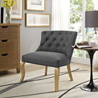 Modway - Royal Tissu rembourré Fauteuil - Gris-Rembourrage en mousse dense