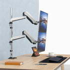 SHOPPINGALL Bras de moniteur extra-long à double vérin à gaz, empilé verticalement, pour écrans 15"-32" -SA-GA24L-Blanc-12