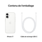 Apple - iPhone 17 - 512 Go - Blanc - Bell et Virgin Plus-CONÇU POUR APPLE INTELLIGENCE - Personnel, privé, puissant. Écrivez, exprimez-vous et faites-en plus sans effort