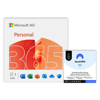 Microsoft - 365 Personal + NordVPN Basic VPN service - 1 appareil - Abonnement de 12 mois [Téléchargement]-Compatible avec PC, Mac, les iPhone, les iPad et les appareils Android