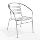 Flash Furniture – Chaise empilable commerciale avec dossier à 3 traverses, int/ext, aluminium (TLH017B)-Chaise de café empilable