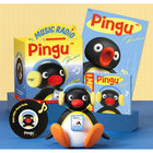 MarTUBE - Haut-parleur Bluetooth Cartoon de Pingu avec tête tremblante, bleu/blanc-Comprend un coffret cadeau, une affiche, des cartes manuscrites, une boîte de rangement, un câble de recharge et un manuel