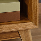 HOMCOM - Table de chevet pour chambre - noyer-Fabriquée en panneau MDF, durable pour une utilisation longue durée 