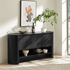 Modway - Duval Ovale de 62 pouces Buffet - Noir-Trois portes à fermeture douce