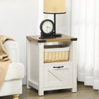 HOMCOM - Table d’appoint avec rangement - blanc-Assemblage simple requis 