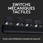 Logitech G413 TKL SE Clavier Gaming Mécanique-Touches en PBT : Résistant à la chaleur et à l'usure, ce clavier de gaming pour ordinateur est doté du matériau le plus durable utilisé dans la conception des touches