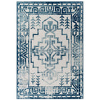 Modway - Reflect Nyssa Géométrie Géométrique Aztèque du Sud-Ouest Tapis intérieur/extérieur 5 pi l x 8 pi L - Ivoire et bleu-Tapis géométrique vieilli du sud-ouest aztèque