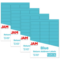 JAM Paper Étiquettes adresse pour le courrier, 2 5/8 x 1 po, bleu lune Astrobright, 480 par paquet-3,2 oz