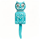 Kit-Cat Klock - Horloge murale vintage coccinelle avec perles - Bleue-Horloge murale de personnage emblématique présentant les yeux roulants et la queue de pendule remuante signatures