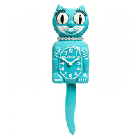 Kit-Cat Klock - Horloge murale vintage coccinelle avec perles - Bleue-Horloge murale de personnage emblématique présentant les yeux roulants et la queue de pendule remuante signatures