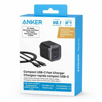 Anker - Chargeur Mural Nano 45W USB-C avec Câble USB-C 6 pieds - Noir-Compatible avec l'alimentation programmable (PPS) et la charge ultra-rapide Samsung 2.0. Doté de la technologie PowerIQ 3.0, ce chargeur offre une charge optimisée pour quasiment tous les appareils mobiles. Il prend également en charge l'alimentation programmable (PPS) pour une compatibilité avec la charge ultra-rapide Samsung 2.0.