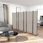 HOMCOM - Séparateur de pièce autoportant 6 panneaux pour bureau à domicile - beige-Couleur unie avec une ligne simple pour une sensation classique 
