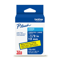 Brother - TZe631 Ruban laminé authentique pour étiqueteuses P-touch - 12 mm de largeur x 8 m de longueur - jaune avec texte noir-Ruban laminé TZe jaune avec texte noir d’une largeur de 12 mm pour étiqueteuses P-touch de Brother
