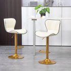 HOMCOM - Tabourets de bar pivotants à hauteur de comptoir réglable - blanc crème - paquet de 2-Hauteur réglable et siège pivotant pour une expérience d’assise personnalisée 
