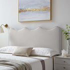 Modway - Athena Performance Velvet Tête de lit King/King de Californie, Gris clair-Assemblée requise